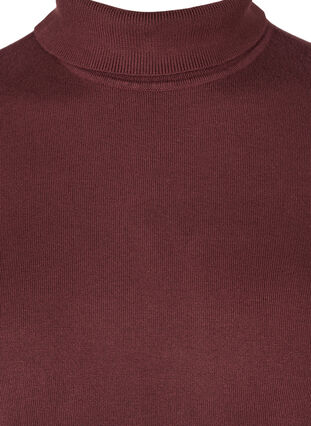 High neck knitted blouse made from a viscose mix, Bitter Chocolate, Packshot image number 2