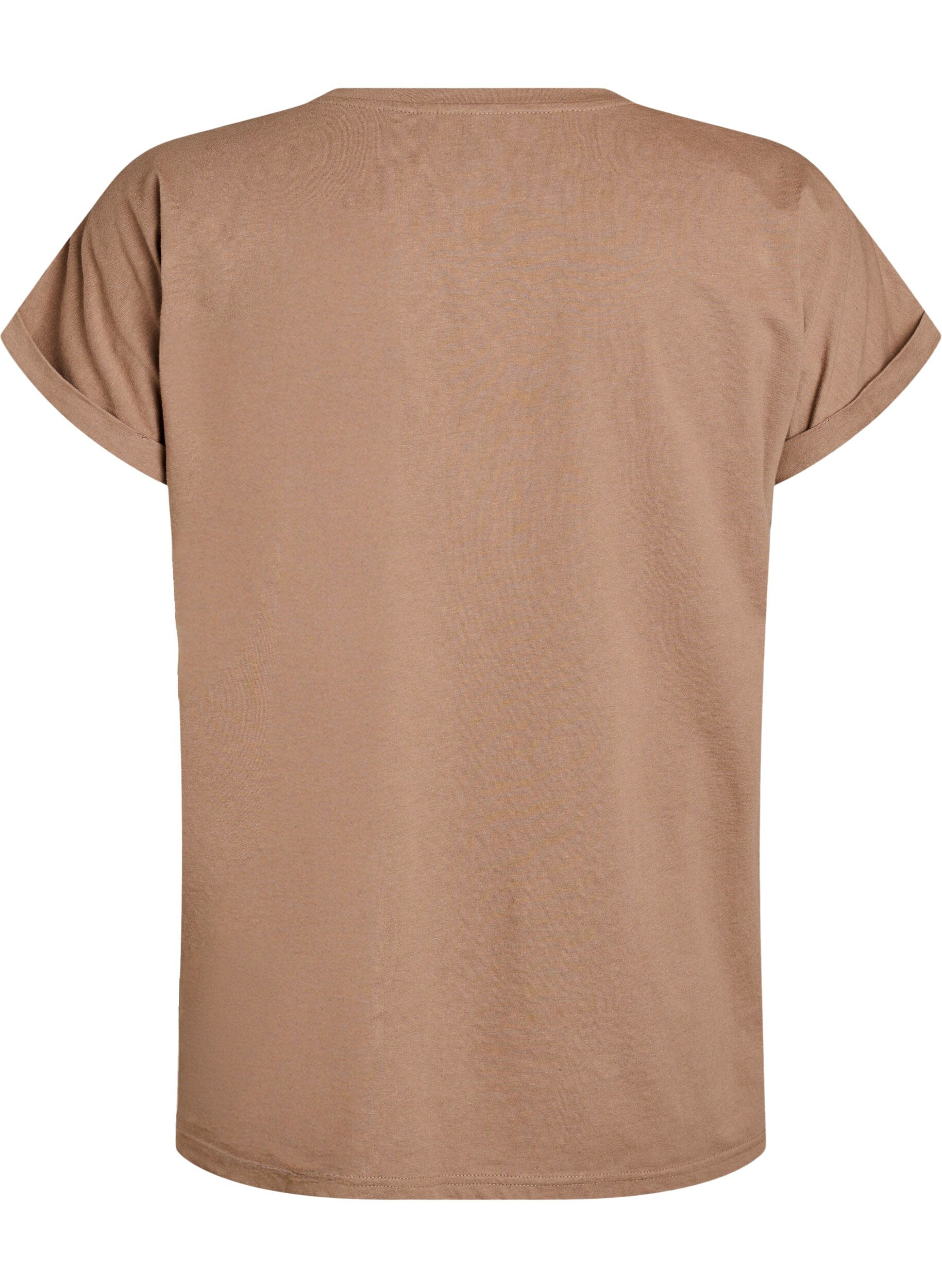 ZizzifashionShort sleeved cotton blend t-shirt, Brown, Packshot image number 1