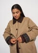 Mid-length jacket with corduroy collar, Beige, Model image number 3