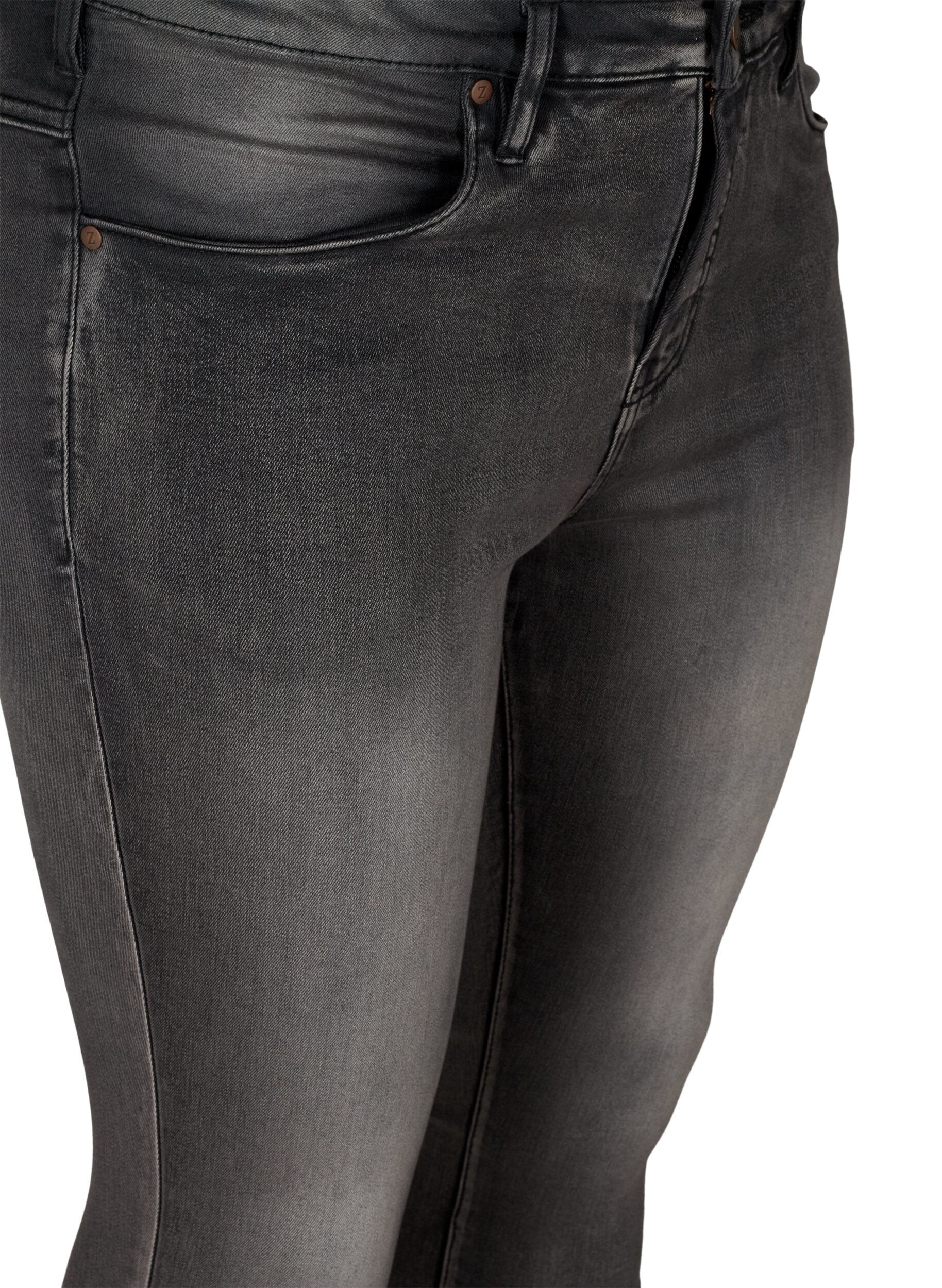 ZizzifashionSuper slim Amy jeans with high waist, Dark Grey Denim, Packshot image number 2