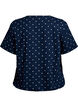 Cotton blouse with print and short sleeves, Blue, Packshot image number 1