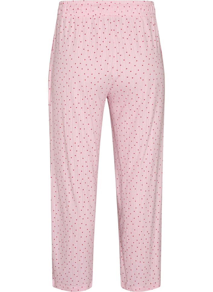 Organic cotton pyjama bottoms with eyelet embroidery, Pink, Packshot image number 1