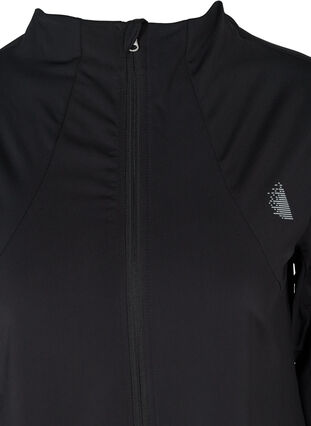 Reflective running jacket with pocket, Black, Packshot image number 2