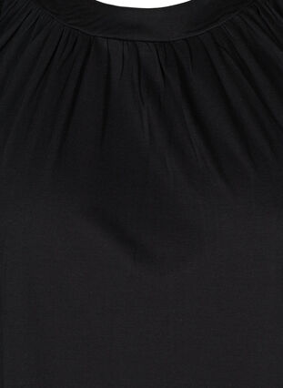 Plain blouse with 2/4 sleeves, Black, Packshot image number 2