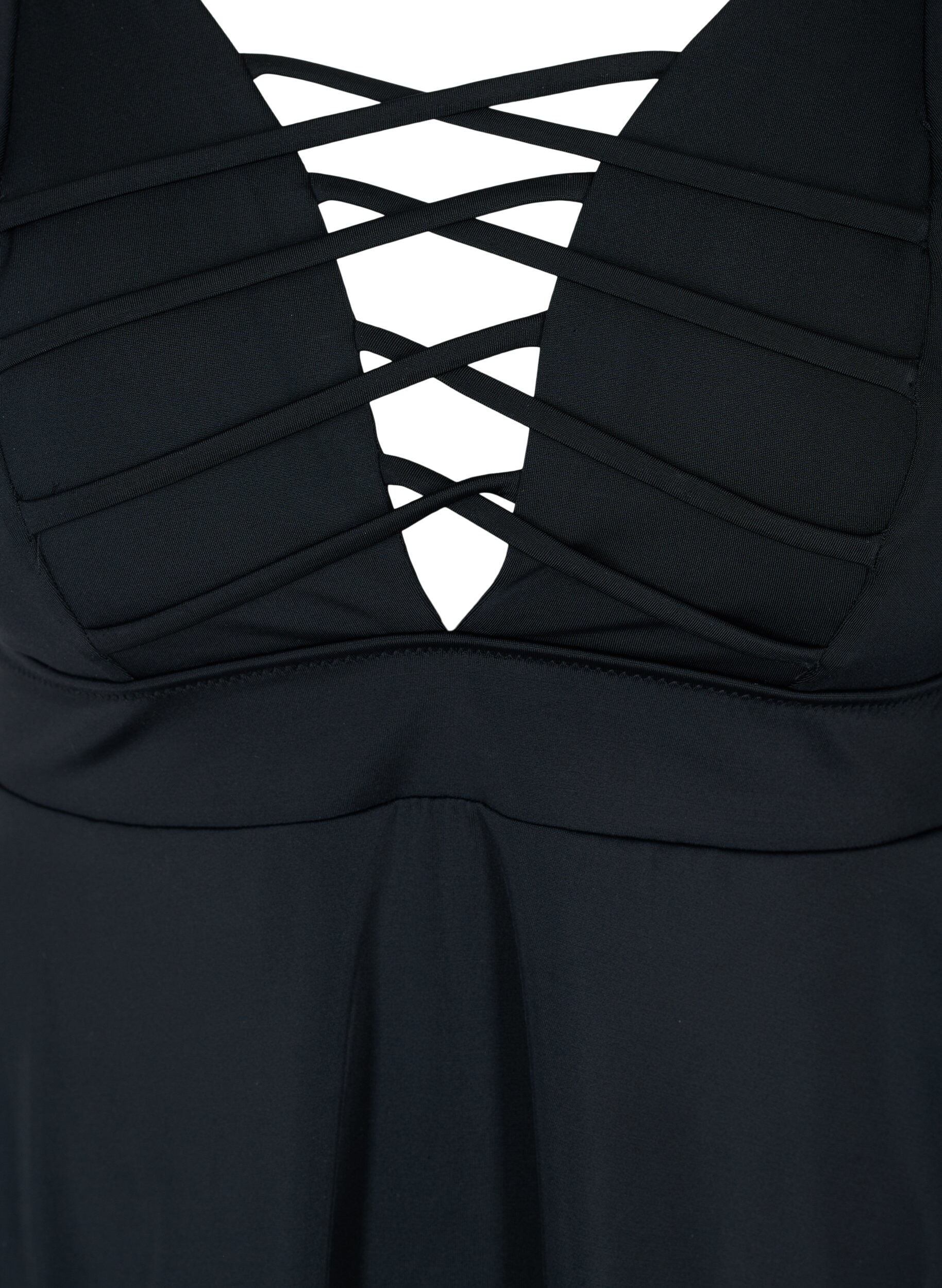Zizzifashion Swimming dress with string details, Black, Packshot image number 2