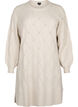 Long-sleeved knit dress with hole pattern, Birch Mel., Packshot image number 0
