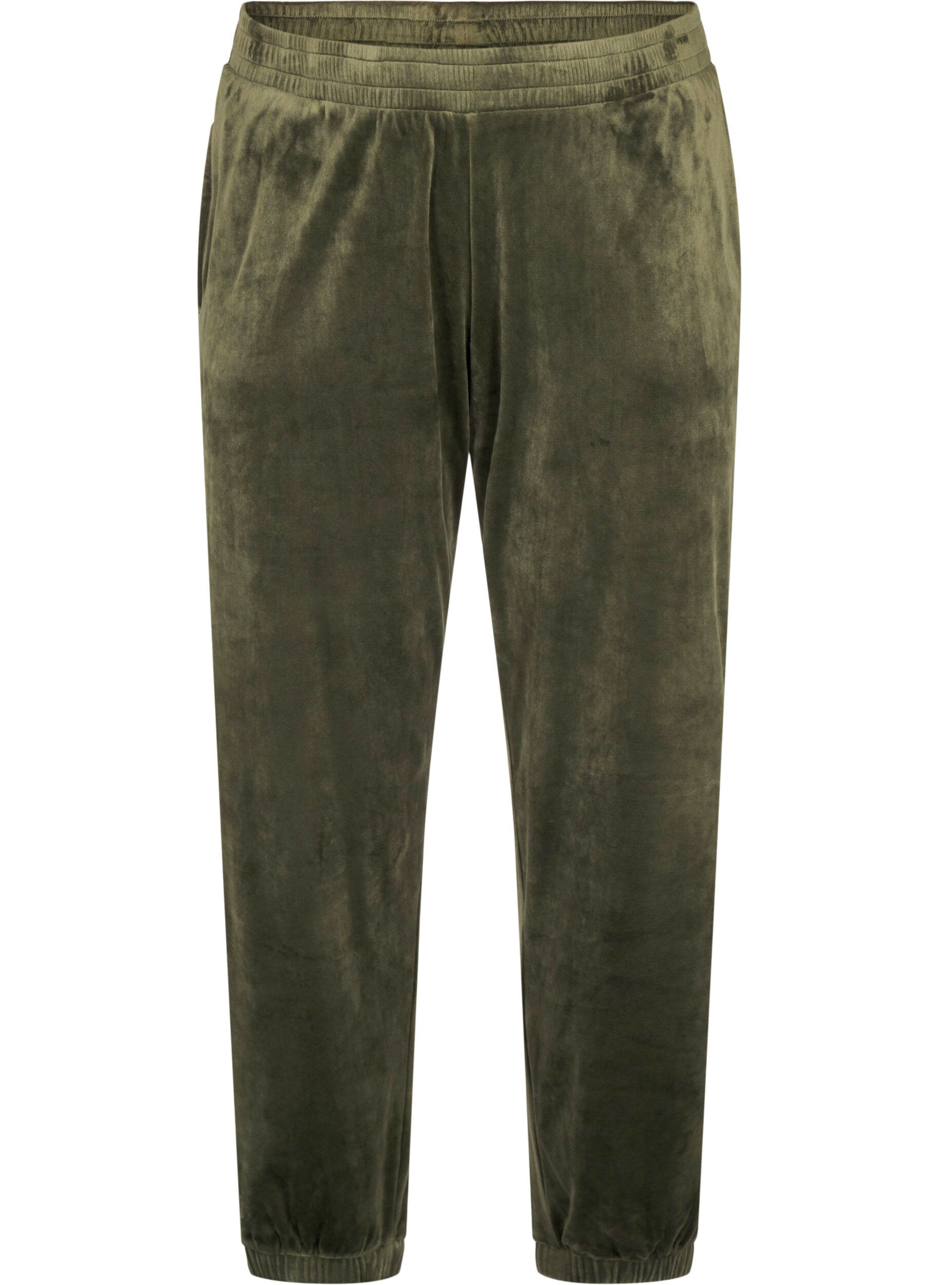 ZizzifashionLoose velvet trousers, Green, Packshot image number 0