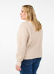 Rib knit cardigan with buttons, Beige, Model image number 2