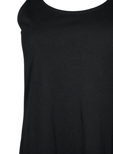 Sleeveless cotton dress with a-shape, Black, Packshot image number 2