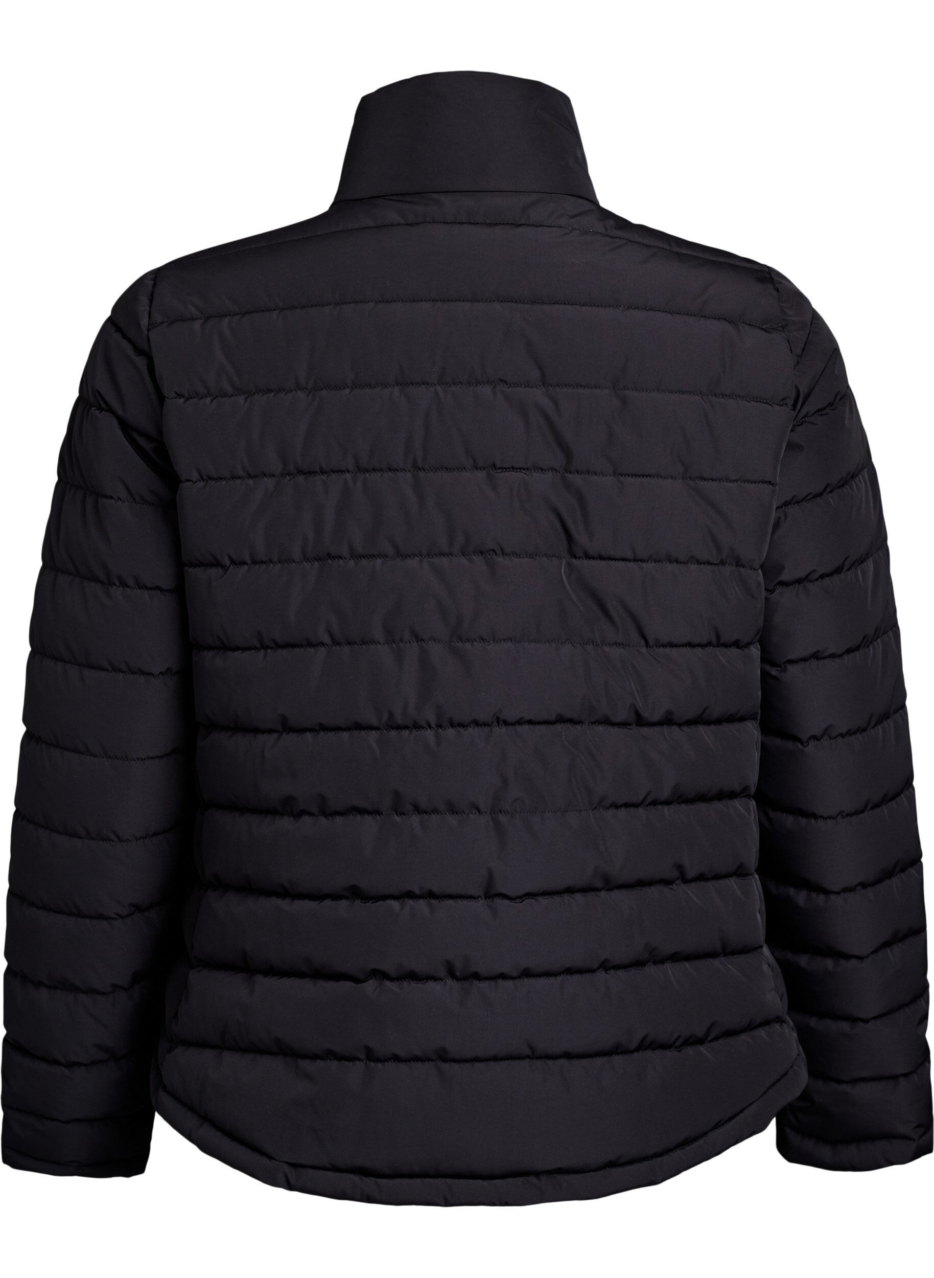 Zizzifashion Sporty padded jacket with high collar and pockets, Black, Packshot image number 1