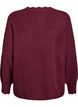 Knitted blouse with wavy edges, Dark Bordeaux, Packshot image number 1
