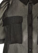 Organza dress with chest pockets and puff sleeves, Black, Packshot image number 2