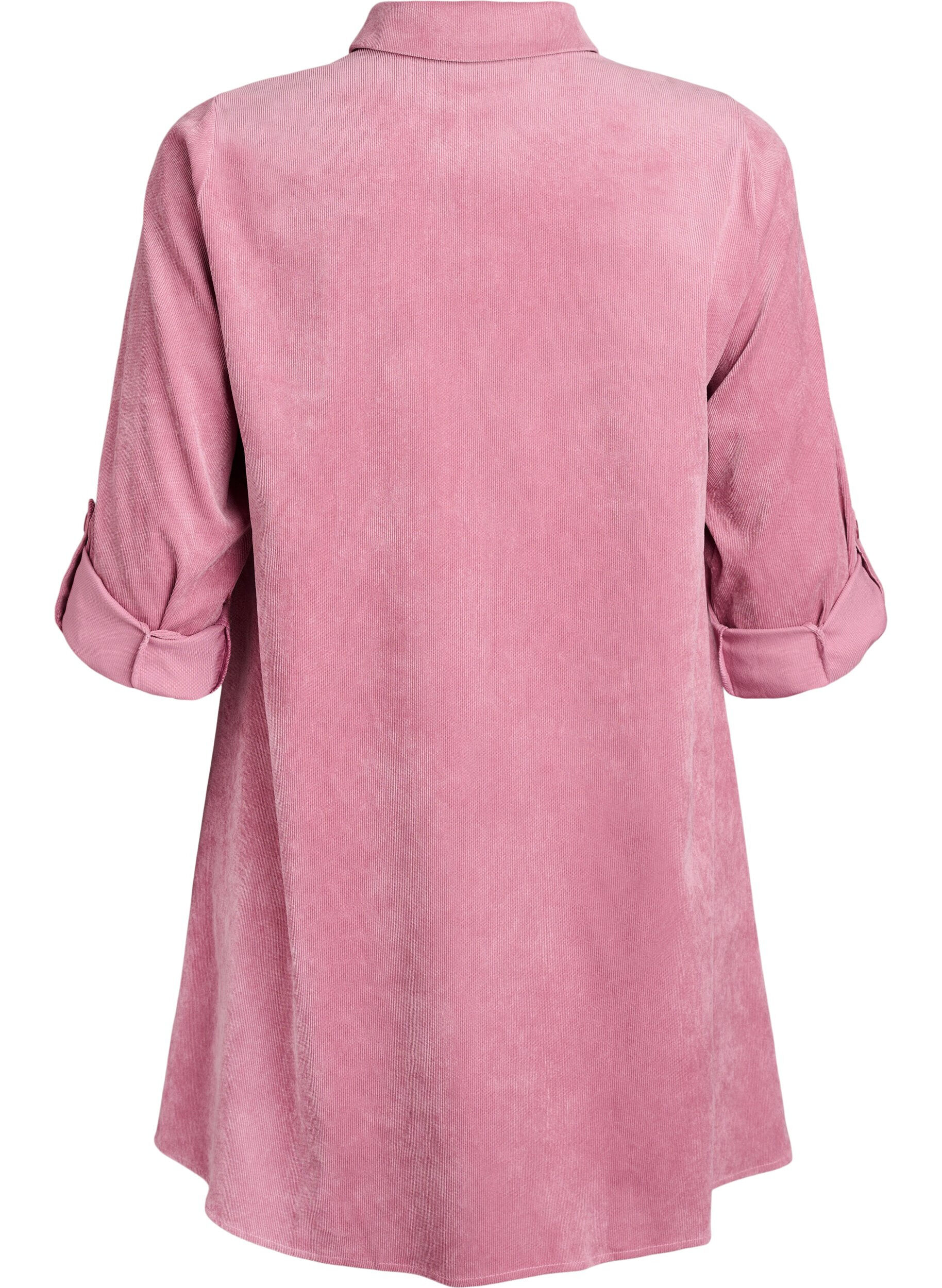 ZizzifashionCorduroy dress with zipper and 3/4 sleeves, Rose, Packshot image number 1