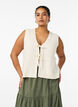 Textured knit vest with tie-belt, Vanilla, Model image number 0