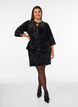 Cardigan with sequins and 3/4 sleeves, Black, Model image number 1