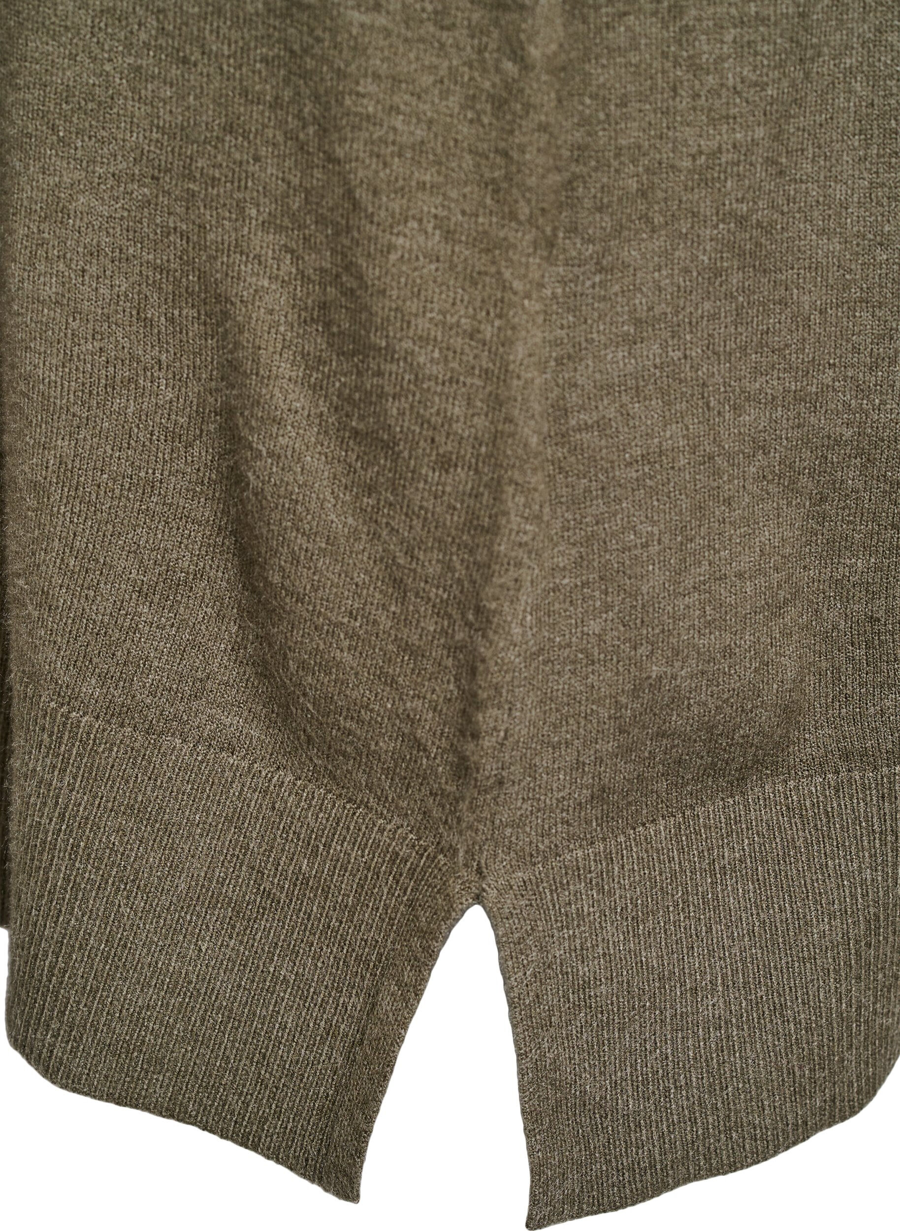 Zizzifashion Short knitted dress with raglan sleeves and a centre seam, Green, Packshot image number 3