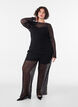 Sheer wide-leg lace trousers, Black, Model image number 0