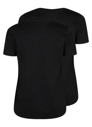 2-pack t-shirt with v-neckline, Black / Black, Packshot image number 1