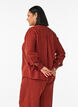 Blouse in linen and viscose with V-neck, Red, Model image number 2