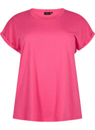 Short sleeved cotton blend t-shirt, Raspberry Sorbet, Packshot