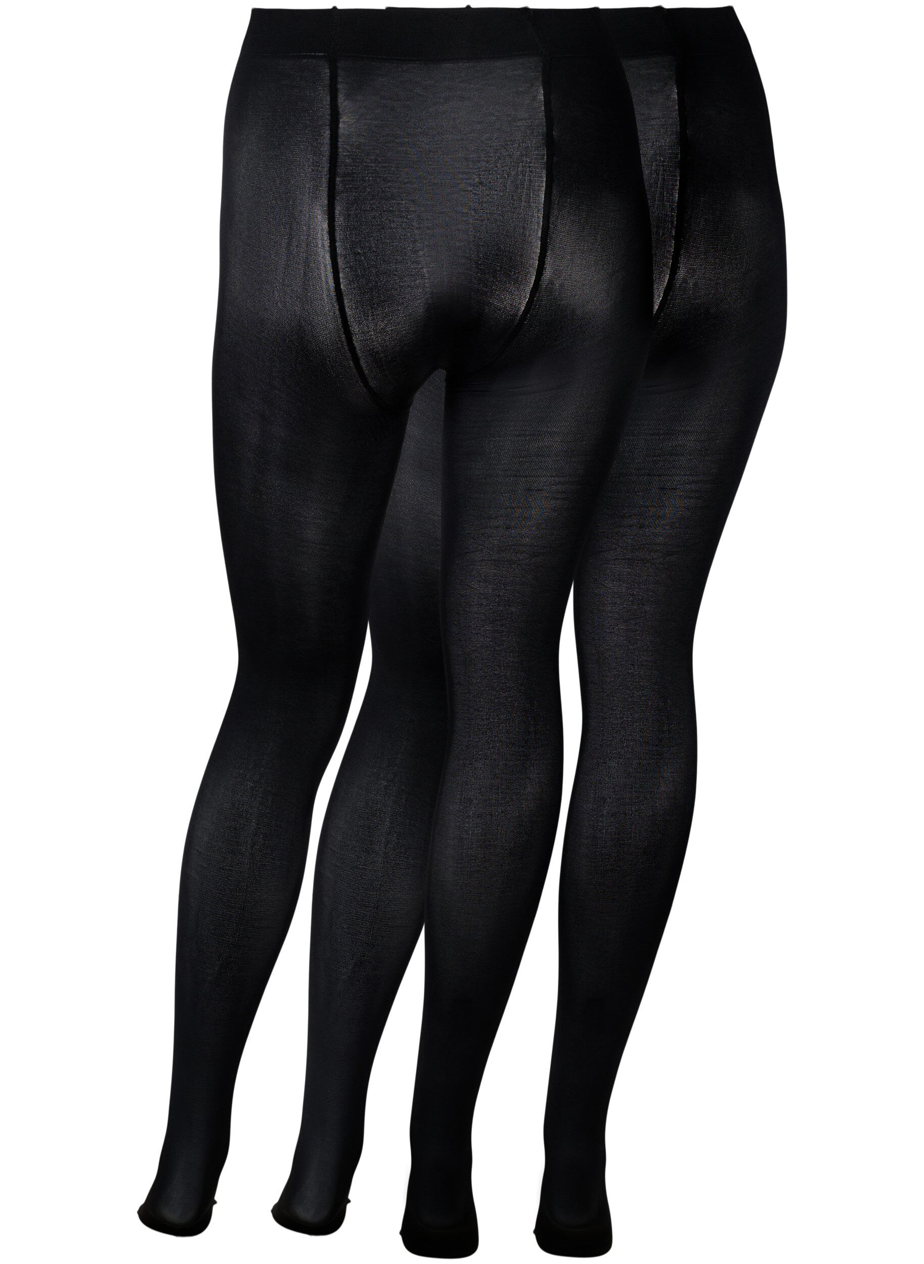 Zizzifashion 2-pack tights in 100 denier, Black, Packshot image number 1