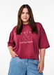 Short T-shirt with a loose fit, Dark Bordeaux, Model image number 0