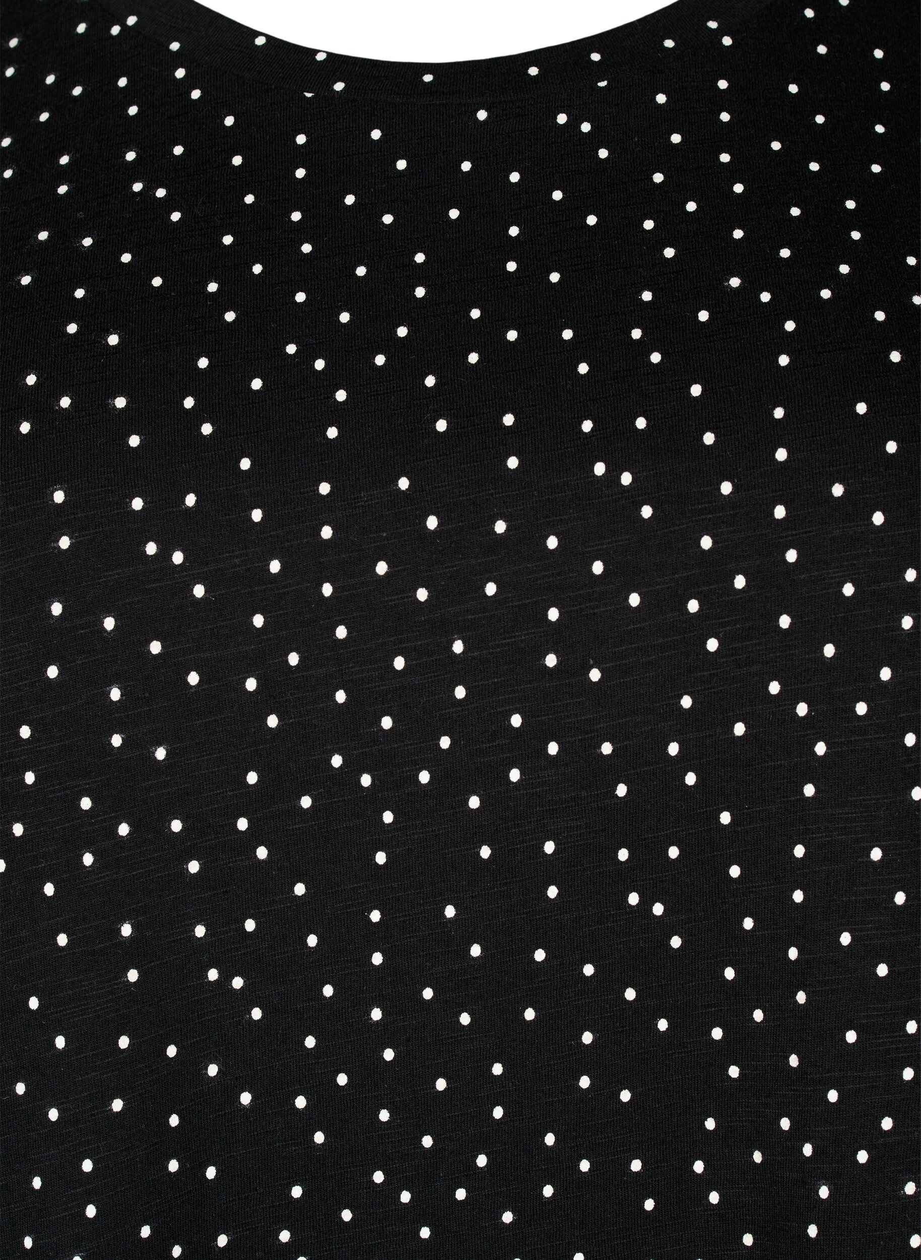 Zizzifashion Organic cotton T-shirt with dots, Black, Packshot image number 2