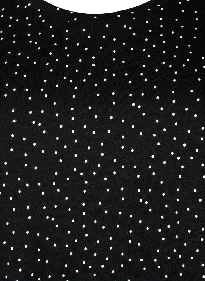 Organic cotton T-shirt with dots	, Black, Packshot image number 2