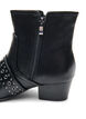 Leather ankle boot with strap and studs, Black, Packshot image number 4