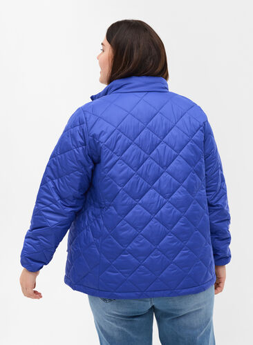 Lightweight quilted jacket with zip and pockets, Dazzling Blue, Model image number 1