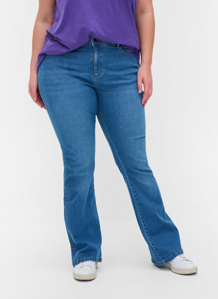 High waisted bootcut Ellen jeans, Light blue, Model image number 2