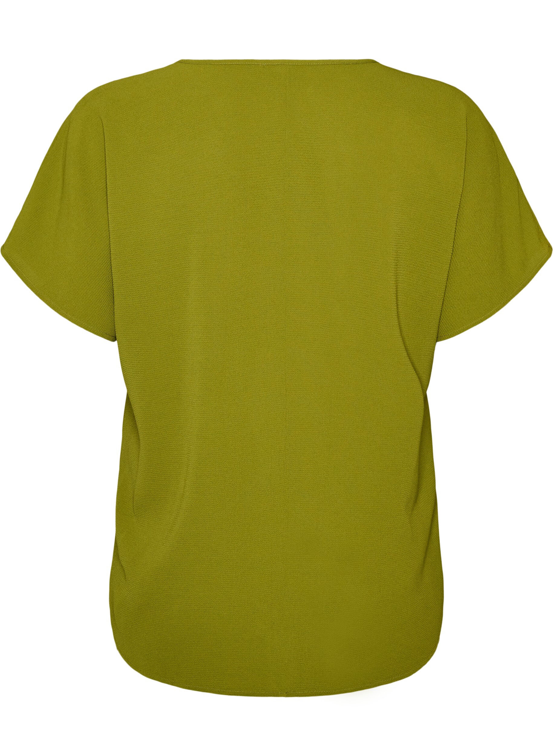 ZizzifashionBlouse with short sleeves and a round neckline, Green, Packshot image number 1