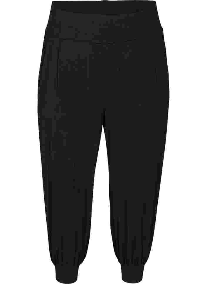 Loose viscose trousers with pockets, Black, Packshot image number 0