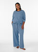 Striped pyjama bottoms with a high waist and wide legs, Blue, Model image number 0