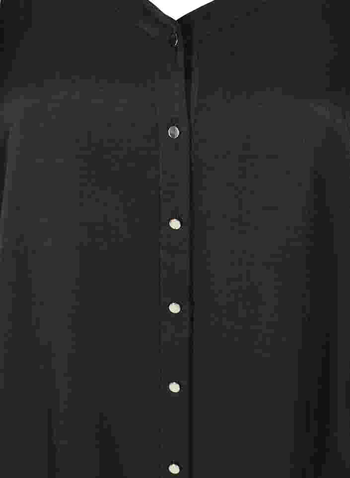 3/4-sleeved tunic with buttons, Black, Packshot image number 2