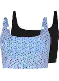 2-pack bra top in cotton with adjustable straps