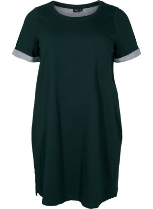Sweater dress with short sleeves and slits, Scarab, Packshot image number 0
