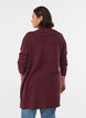 Ribbed Knit Cardigan with Pockets, Dark Bordeaux, Model image number 2