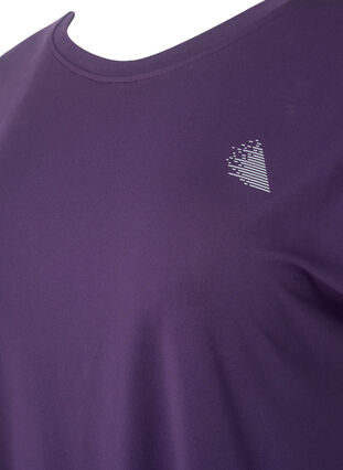 Workout top with 3/4 sleeves, Purple Plumeria, Packshot image number 2