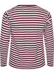 Long-sleeved night top in ribbed jersey with stripes, Red, Packshot image number 1