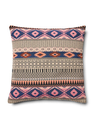 Jacquard patterned cushion cover, Night Sky/Rose, Packshot image number 0