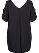 Beach dress in viscose with shoulder detail, Black, Packshot image number 1
