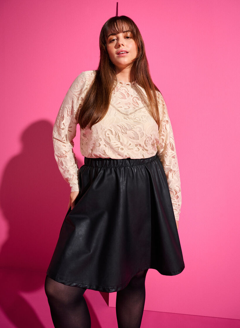 Long-sleeved lace blouse, Champagne, Image image number 0