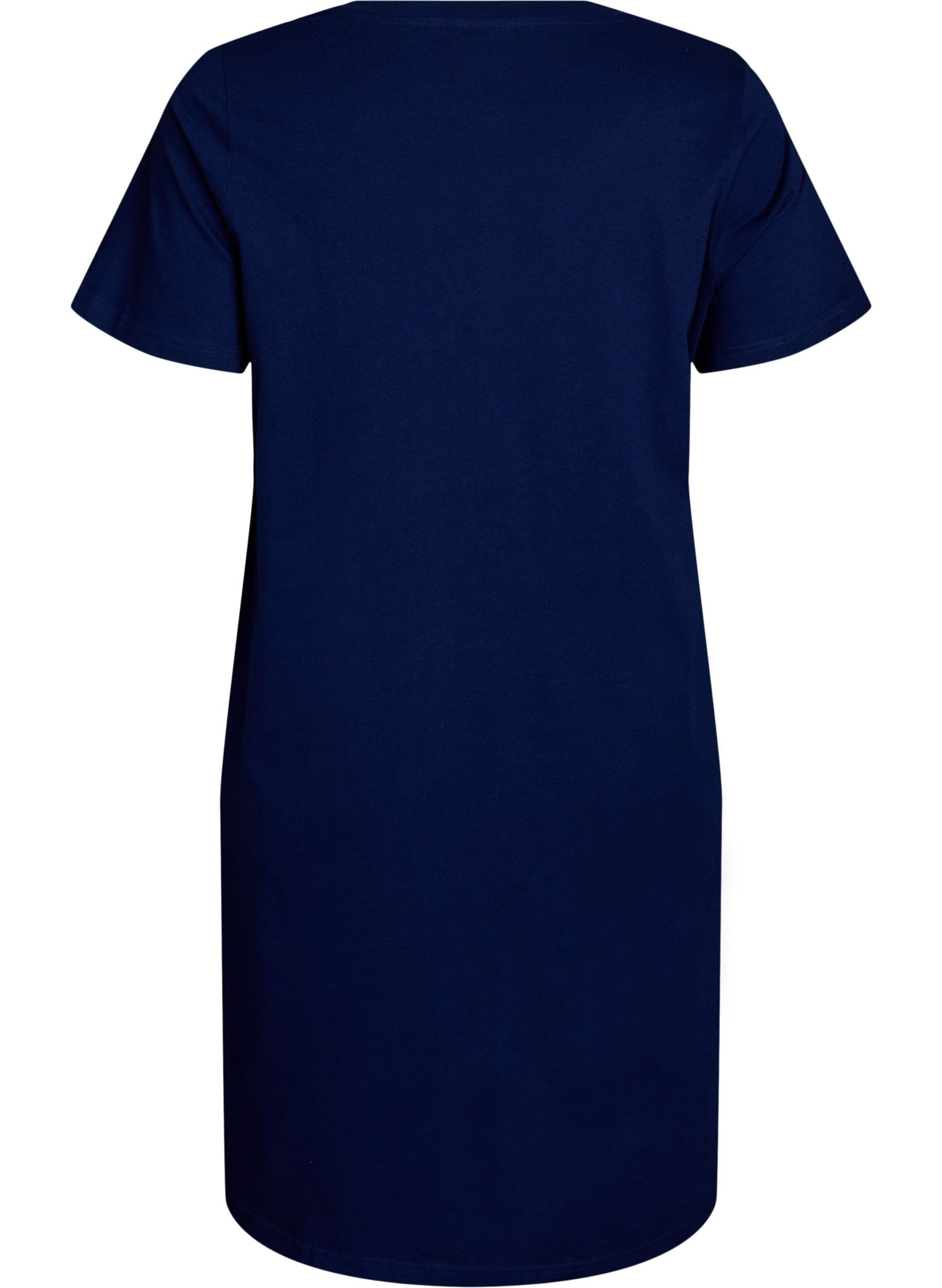 ZizzifashionOrganic cotton nightdress with V-neck, Blue, Packshot image number 1