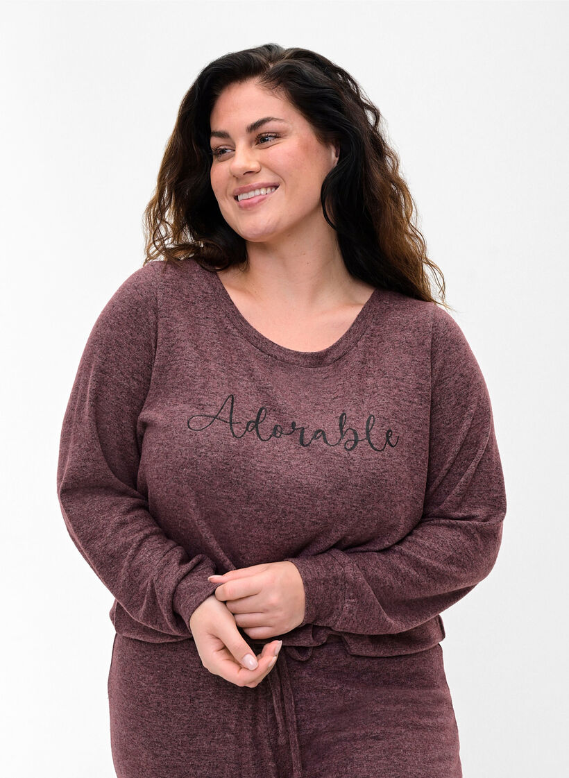 Melange blouse in viscose blend, Port Royal Mel, Model image number 0