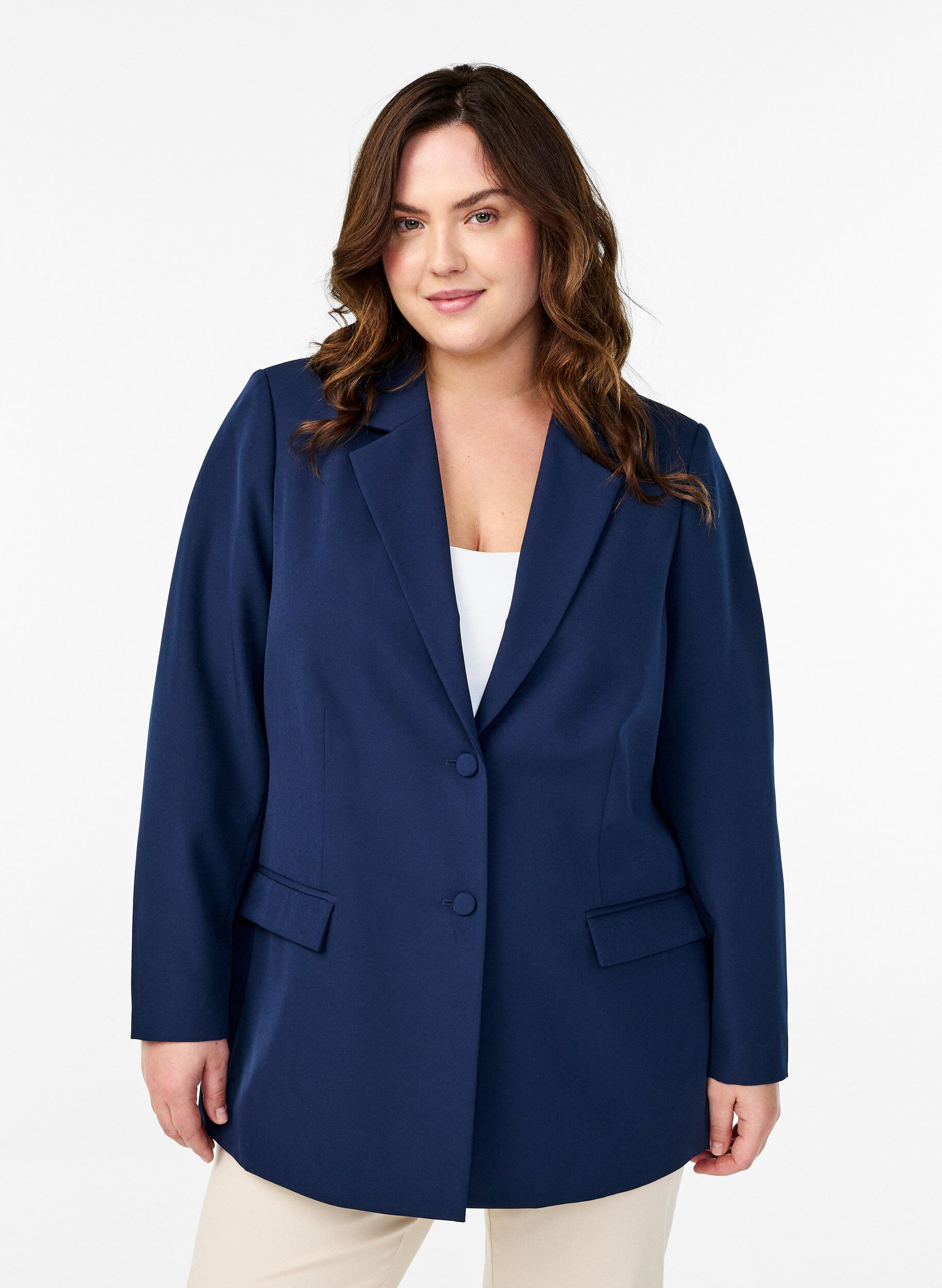 ZizzifashionClassic blazer with button closure, Blue, Model image number 0