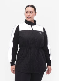 Reflective sports jacket with adjustable waist, Black w. Reflex, Model
