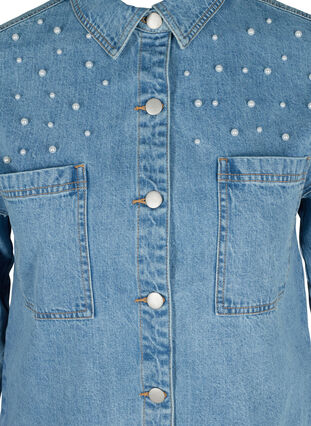 Denim jacket with beading, Light blue denim, Packshot image number 2