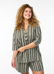 Striped blouse in linen-viscose blend, Green, Model image number 0