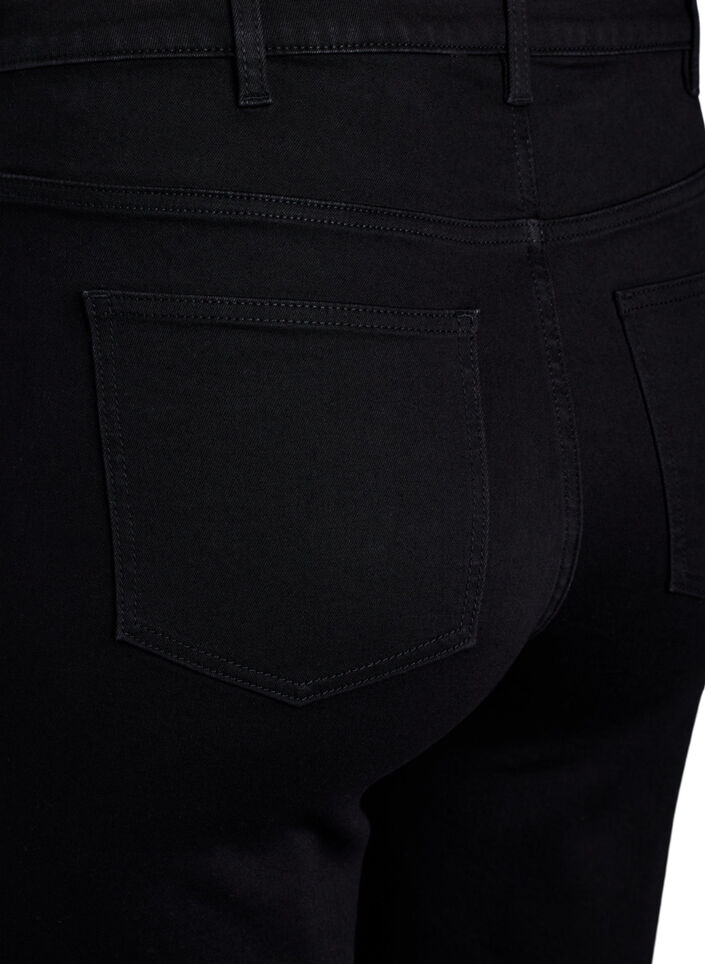 Fitted denim shorts with a high waist, Black, Packshot image number 3